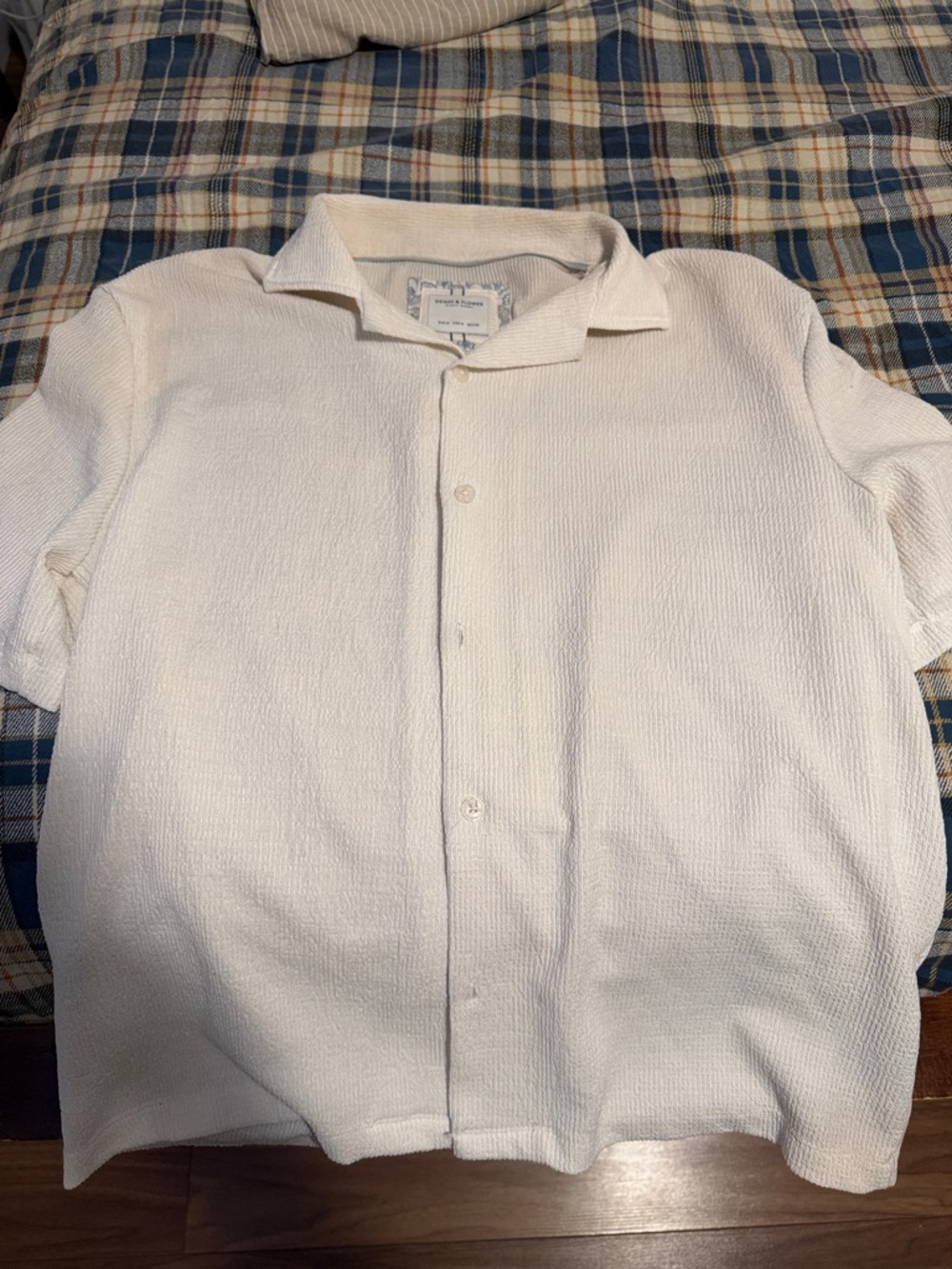 Denim & Flower Men's Short-Sleeve Button-Down Shirt - Cream